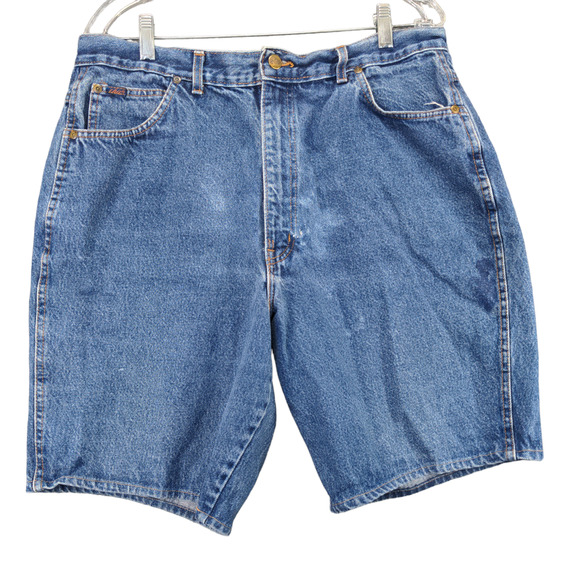 Chic Jean Shorts Womens Size 34x9 Blue Denim Belt Loops 5 Pocket - Picture 1 of 11